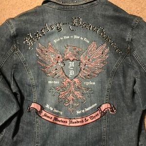 Harley Davidson jean jacket lg